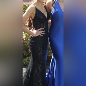 Jovani Sequin Backless Mermaid Prom Dress